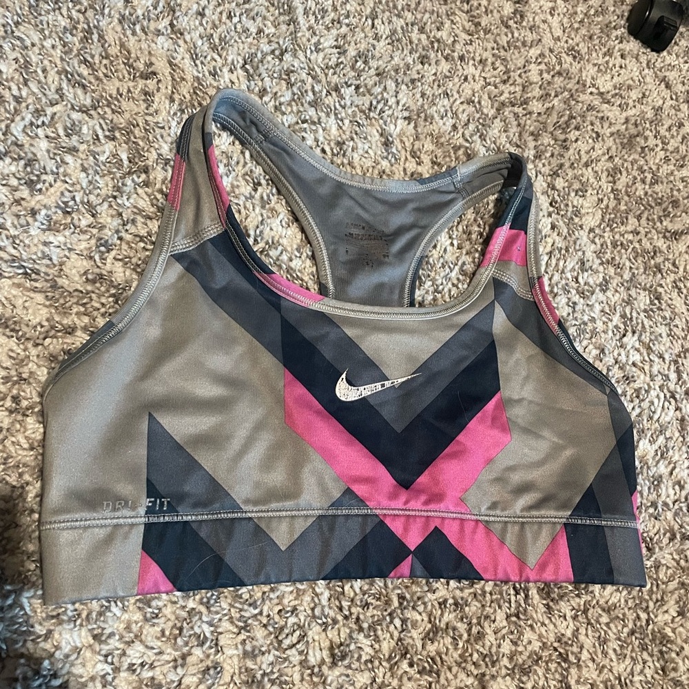 Nike Gray & Pink Sports Bra